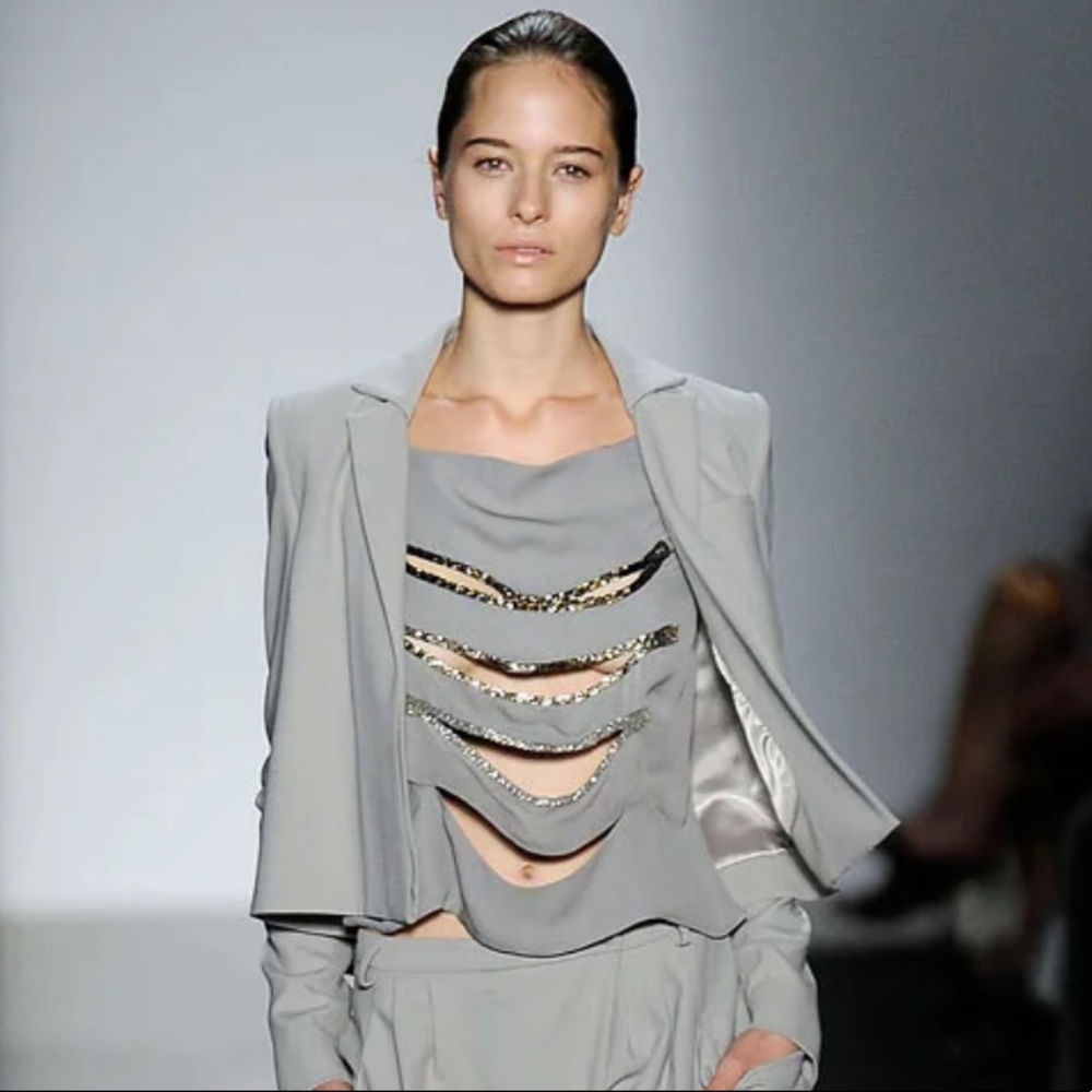 COMING SOON daring beaded Max Azria blouse EUC